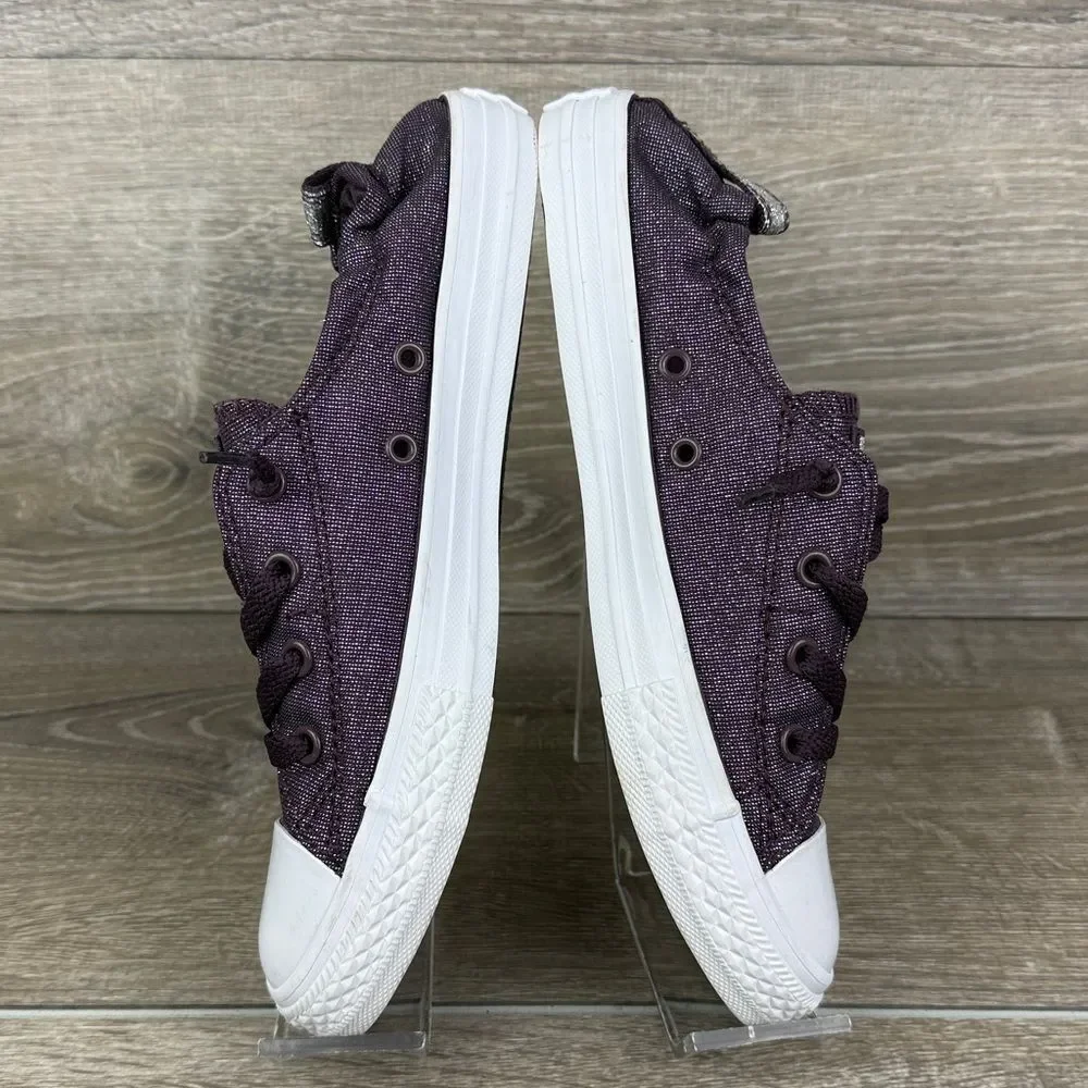 Converse CT All-Star Shoreline Big Girl Sz 5 Purple Shimmer Slip On Sneakers